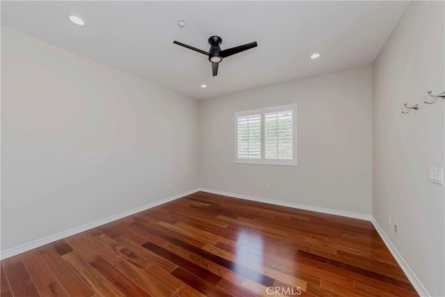 211 Franklin Ave, Redlands, CA 92373 - unfurnished room featuring a ceiling fan, wood finished floors, baseboards, and recessed lighting