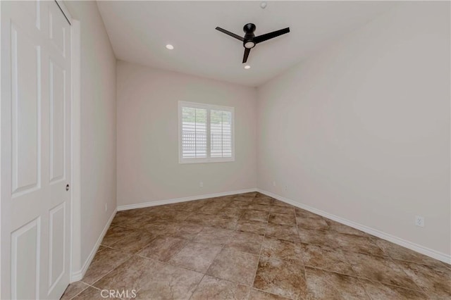 211 Franklin Ave, Redlands, CA 92373 - empty room with a ceiling fan, baseboards, and recessed lighting