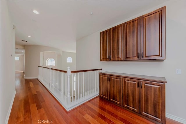 211 Franklin Ave, Redlands, CA 92373 - hall with wood finished floors, baseboards, and recessed lighting