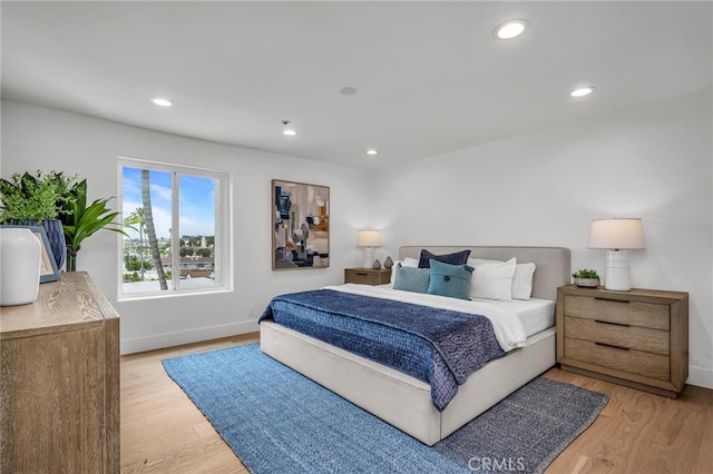 200 S Catalina Ave Unit 403, Redondo Beach, CA 90277 - bedroom featuring baseboards, recessed lighting, and light wood finished floors
