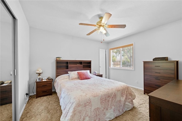 1426 E Colver Pl, Covina, CA 91724 - bedroom featuring light colored carpet, baseboards, ceiling fan, and a closet
