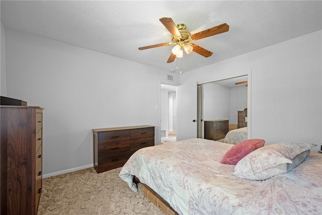 1426 E Colver Pl, Covina, CA 91724 - bedroom featuring light carpet, baseboards, and a ceiling fan