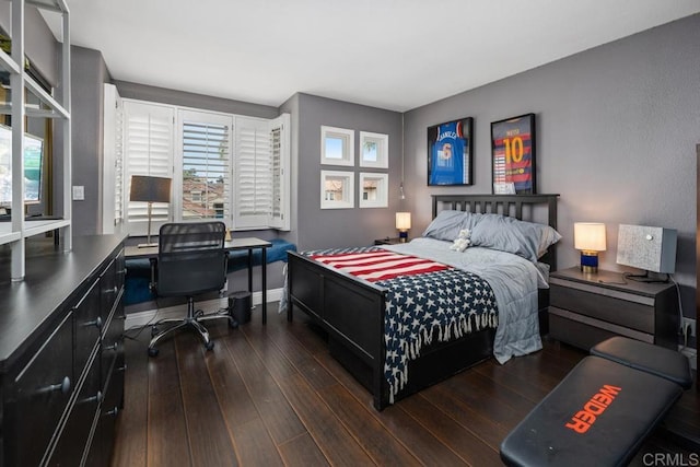 4520 Tarantella Ln, San Diego, CA 92130 - bedroom featuring hardwood / wood-style flooring, an office area, and baseboards