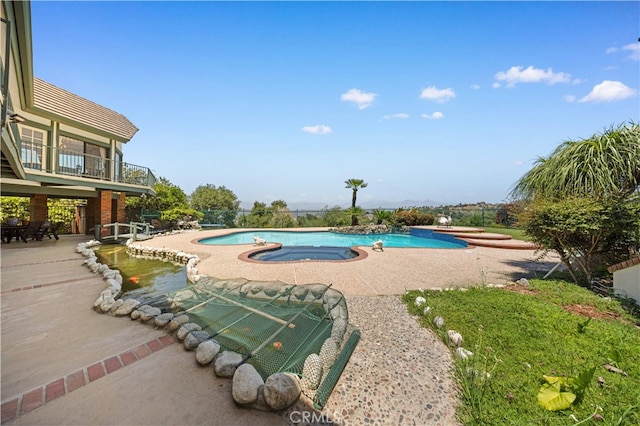 2360 Oakleaf Canyon Rd, Walnut, CA 91789 - view of pool featuring a patio area and a pool with connected hot tub