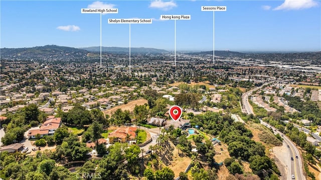 2360 Oakleaf Canyon Rd, Walnut, CA 91789 - aerial perspective of suburban area featuring a mountainous background