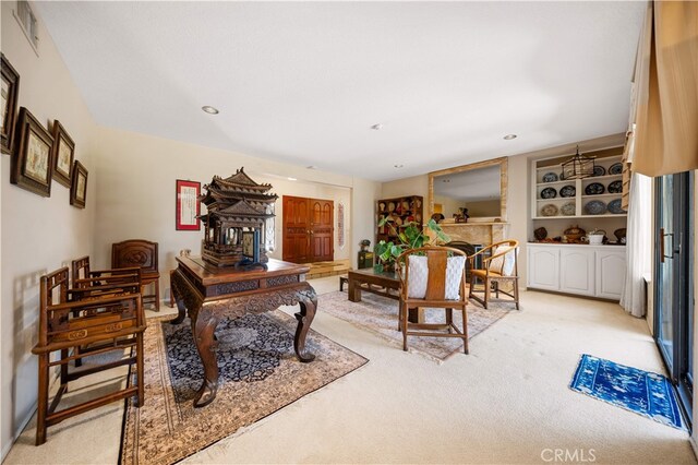 2360 Oakleaf Canyon Rd, Walnut, CA 91789 - home office featuring light colored carpet and recessed lighting