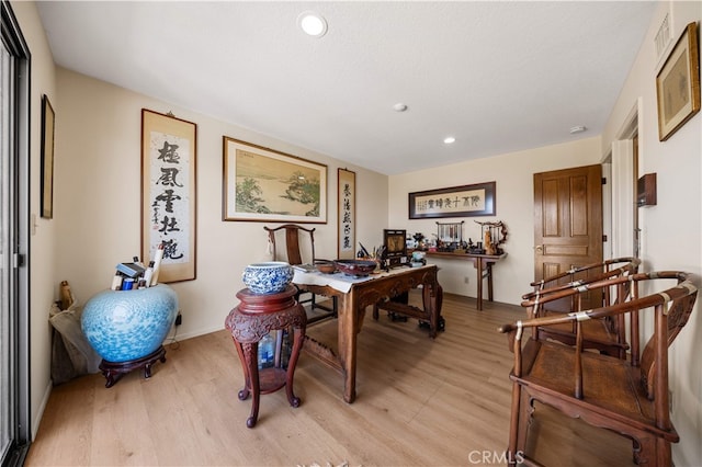 2360 Oakleaf Canyon Rd, Walnut, CA 91789 - home office featuring light wood finished floors and recessed lighting