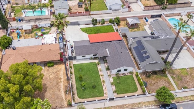 22940 Sherman Way, West Hills, CA 91307 - aerial perspective of suburban area featuring a pool area