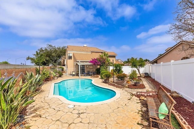 31488 Hallwood Ct, Menifee, CA 92584 - view of swimming pool with a patio and a fenced backyard