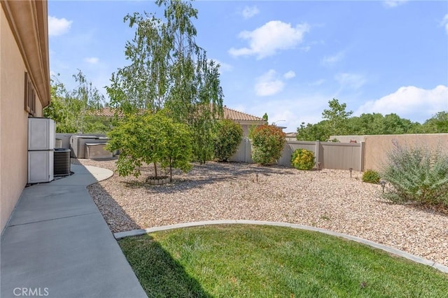 1574 Litchfield Ct, Banning, CA 92220 - fenced backyard with cooling unit