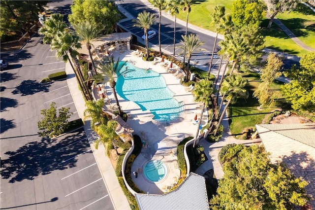 1574 Litchfield Ct, Banning, CA 92220 - aerial view of a pool area