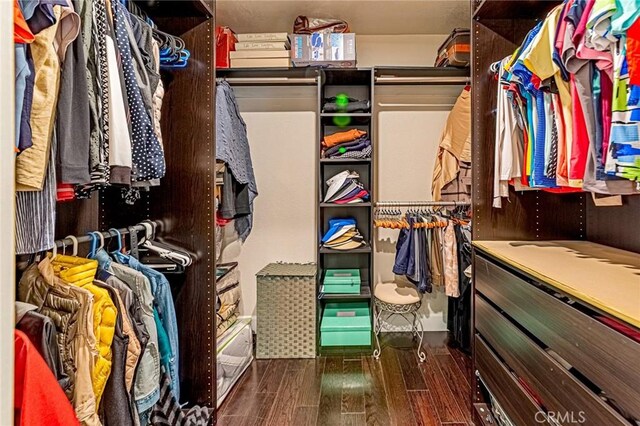 13184 Spire Cir, Chino Hills, CA 91709 - spacious closet with dark wood finished floors