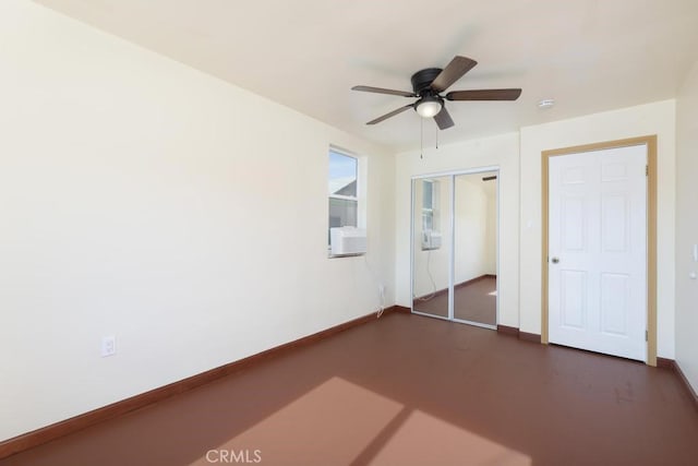 306 Belle Ave, Bakersfield, CA 93308 - unfurnished bedroom with baseboards, a closet, and ceiling fan