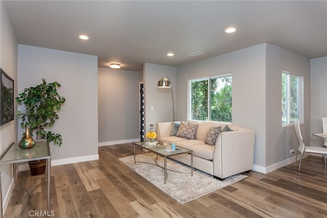 1923119229 Cantara St, Reseda, CA 91335 - living room featuring wood finished floors, baseboards, plenty of natural light, and recessed lighting