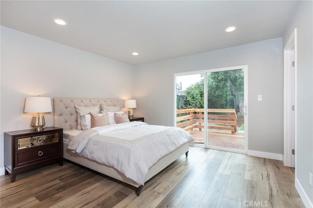 1923119229 Cantara St, Reseda, CA 91335 - bedroom featuring access to exterior, light wood finished floors, baseboards, and recessed lighting