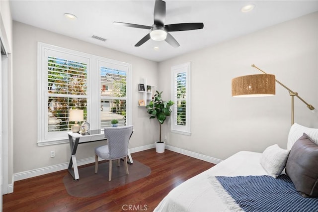 108 Sideways, Irvine, CA 92618 - bedroom featuring wood finished floors, recessed lighting, and ceiling fan
