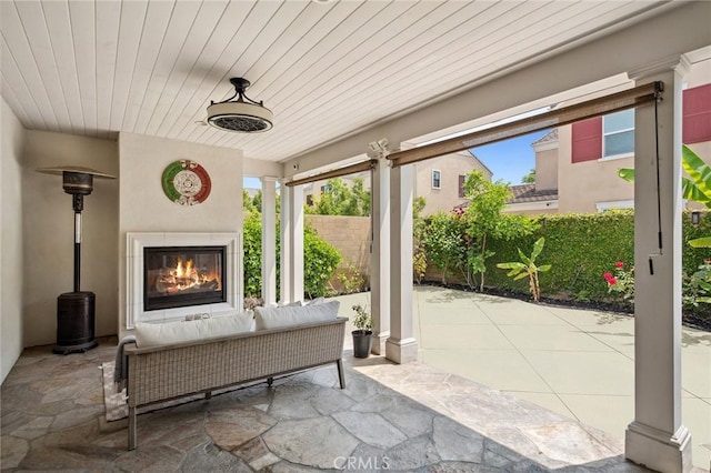 108 Sideways, Irvine, CA 92618 - view of patio featuring an outdoor living space with a fireplace