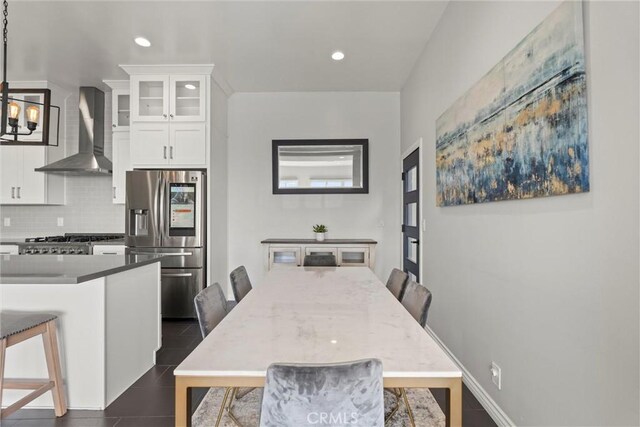 3610 Kinney St, Los Angeles, CA 90065 - dining area featuring recessed lighting and dark tile patterned flooring
