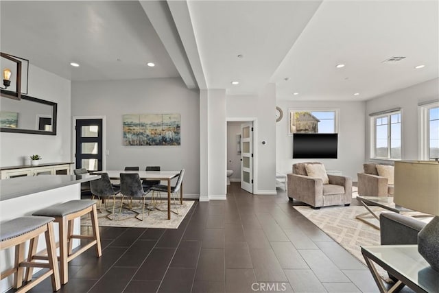 3610 Kinney St, Los Angeles, CA 90065 - living room featuring recessed lighting and baseboards