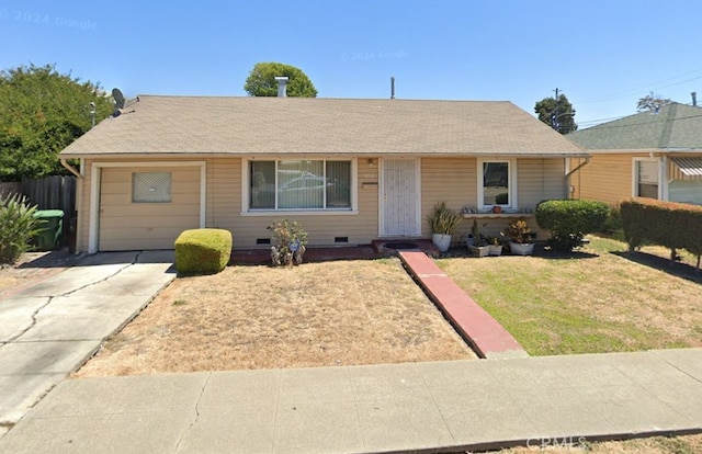 508 Clara St, Oakland, CA 94603 - view of front of house with concrete driveway and crawl space