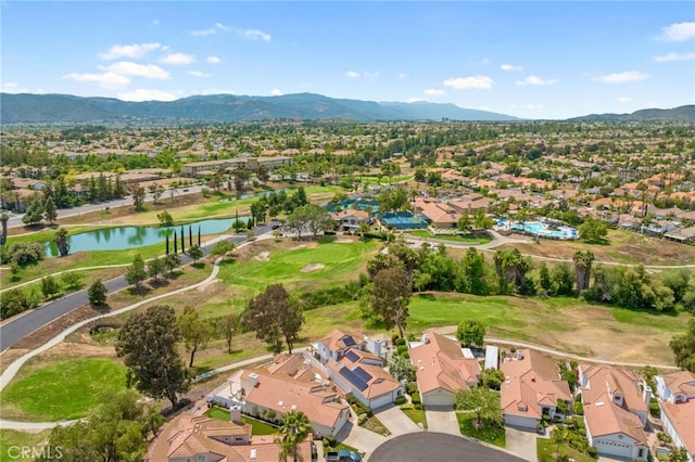 40661 Via Amapola, Murrieta, CA 92562 - aerial view of property's location with nearby suburban area, a water and mountain view, and a golf club