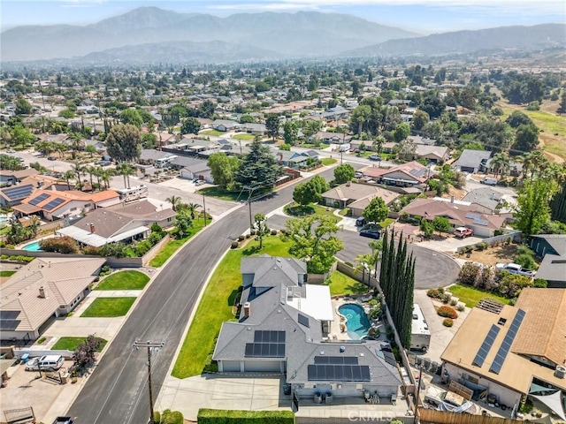 1270 Belle Rd, Calimesa, CA 92320 - aerial view of residential area with mountains and a pool area