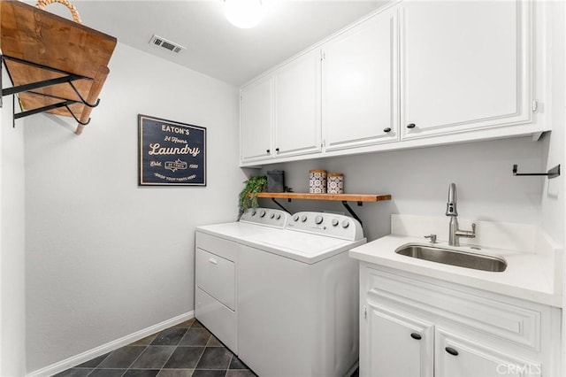 1270 Belle Rd, Calimesa, CA 92320 - laundry room with separate washer and dryer and cabinet space
