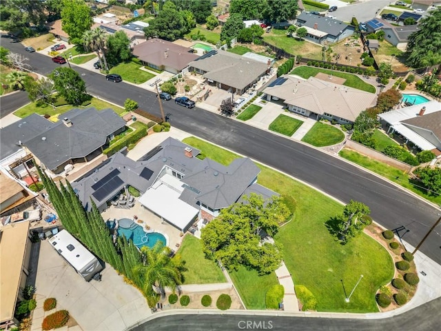 1270 Belle Rd, Calimesa, CA 92320 - aerial view of property and surrounding area featuring a pool area and nearby suburban area