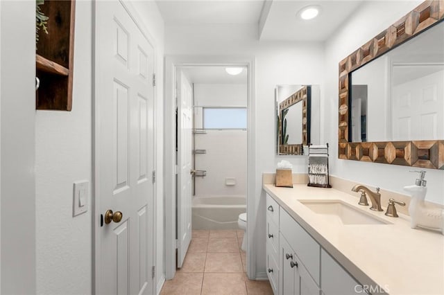 1270 Belle Rd, Calimesa, CA 92320 - bathroom with vanity, tile patterned flooring, and bathing tub / shower combination