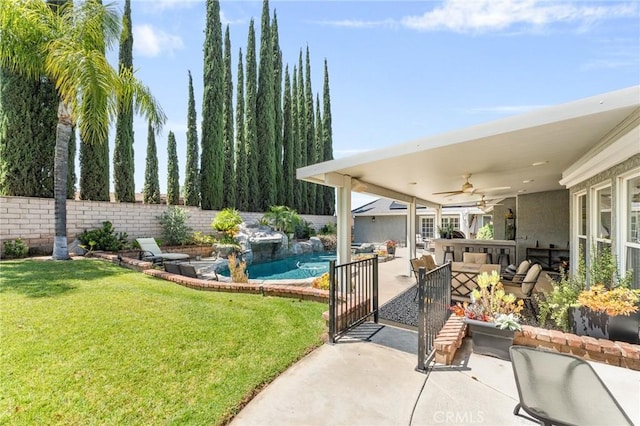 1270 Belle Rd, Calimesa, CA 92320 - view of patio / terrace with outdoor lounge area and a ceiling fan