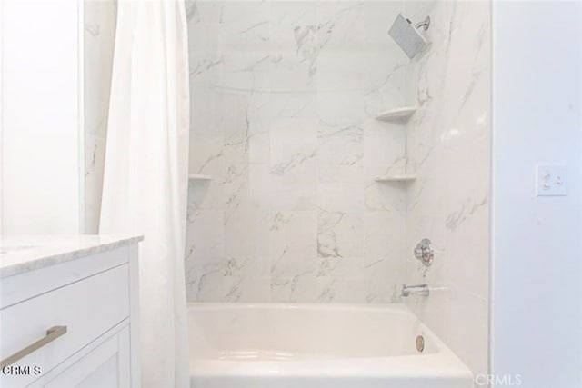 6938 Laurel Canyon Blvd Unit 214, North Hollywood, CA 91605 - full bathroom featuring shower / bathtub combination with curtain and vanity