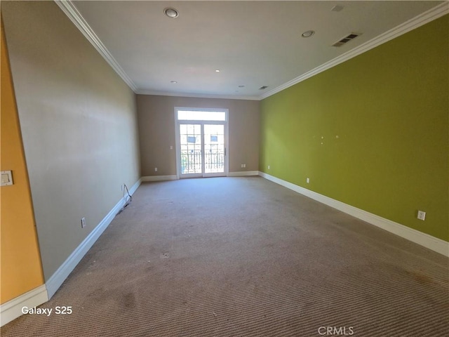 10040 Mattock Ave, Downey, CA 90240 - carpeted spare room featuring crown molding, baseboards, and recessed lighting