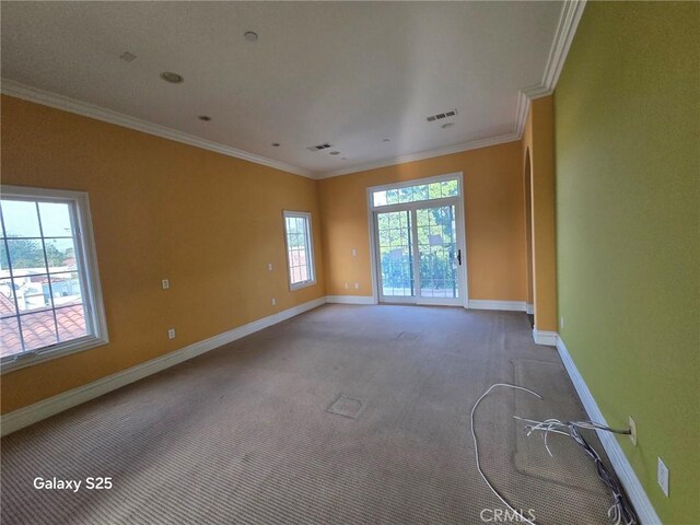 10040 Mattock Ave, Downey, CA 90240 - carpeted empty room with baseboards and crown molding
