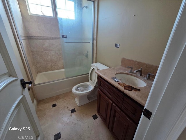 10040 Mattock Ave, Downey, CA 90240 - bathroom with shower / bath combination with glass door, vanity, and toilet