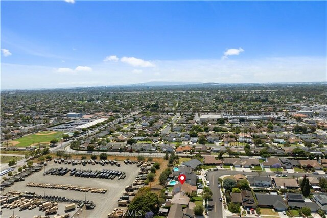 3812 Denwood Ave, Los Alamitos, CA 90720 - aerial view of residential area featuring a mountain backdrop