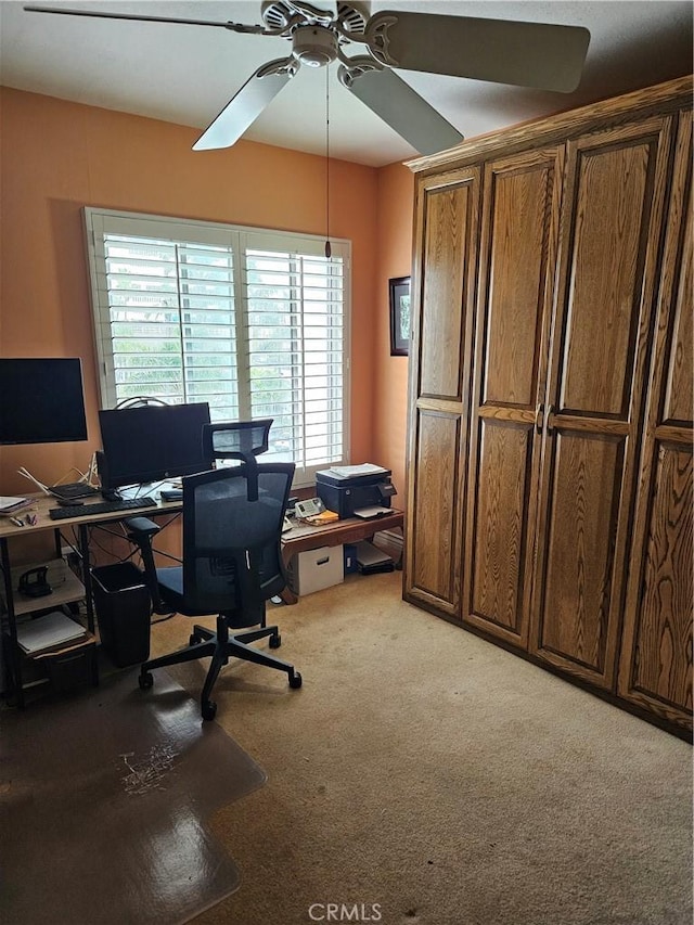 2620 2nd Ave Unit 5B, San Diego, CA 92103 - office with a ceiling fan and carpet floors