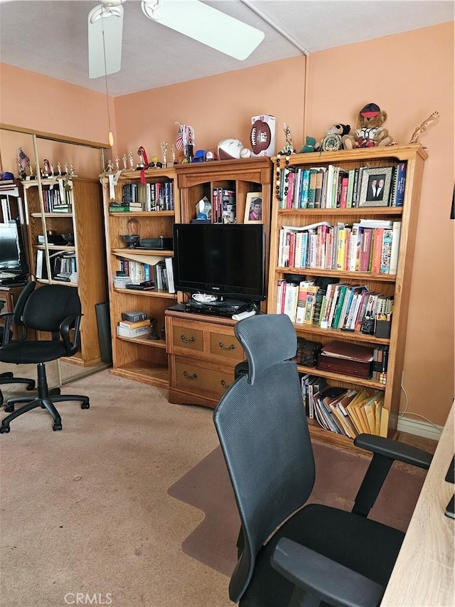 2620 2nd Ave Unit 5B, San Diego, CA 92103 - office area featuring carpet flooring and ceiling fan