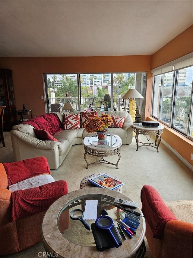 2620 2nd Ave Unit 5B, San Diego, CA 92103 - living room with carpet flooring, healthy amount of natural light, and baseboards