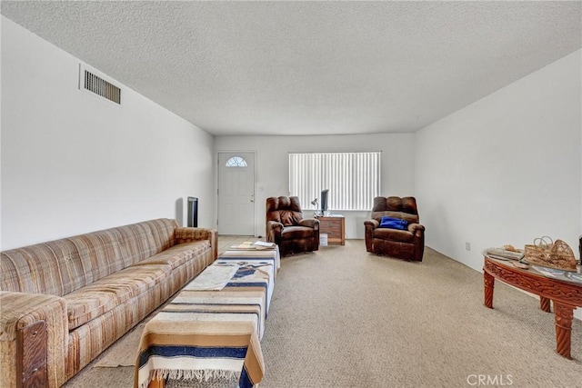 34473 Arbor Way, Yucaipa, CA 92399 - carpeted living area featuring a textured ceiling