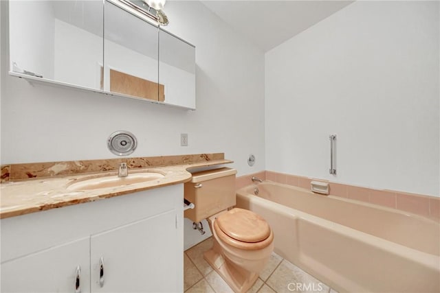 34473 Arbor Way, Yucaipa, CA 92399 - full bath featuring a bath, vanity, toilet, and tile patterned floors
