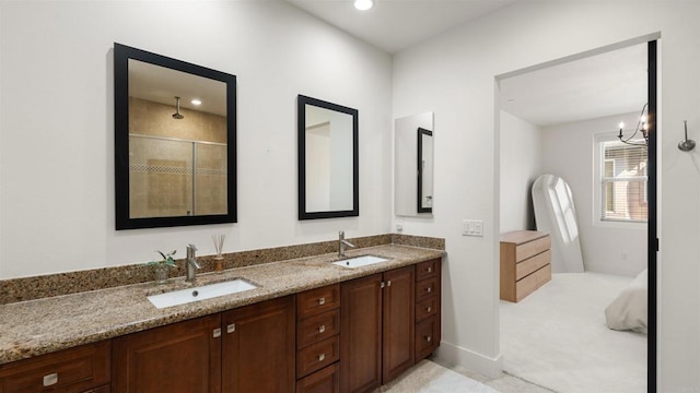 2510 Aperture Cir, San Diego, CA 92108 - full bathroom featuring double vanity and tiled shower