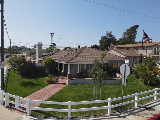 22427 Ellinwood Dr, Torrance, CA 90505 - view of front facade featuring a tile roof and a porch