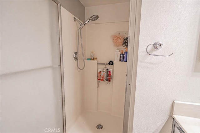 18209 Sierra Unit 45, Canyon Country, CA 91351 - bathroom with a shower stall and vanity