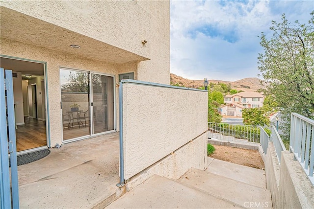 18209 Sierra Unit 45, Canyon Country, CA 91351 - view of patio / terrace featuring a mountain view