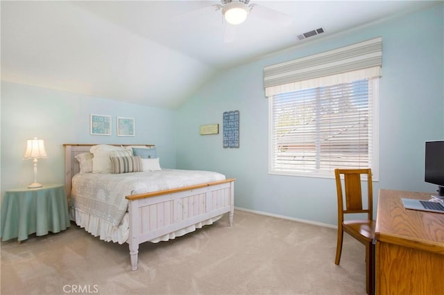 15 Beacon, Ladera Ranch, CA 92694 - bedroom featuring carpet floors, vaulted ceiling, baseboards, and a ceiling fan