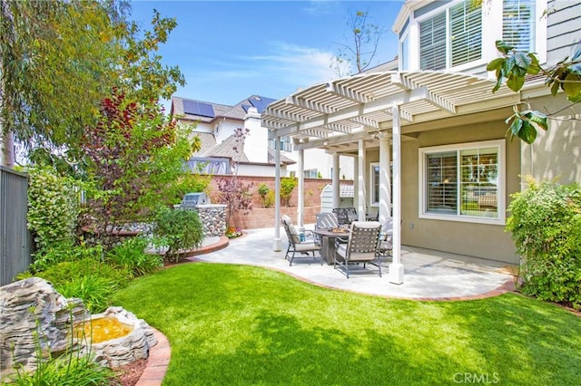 15 Beacon, Ladera Ranch, CA 92694 - view of yard featuring a pergola, a patio, and exterior kitchen