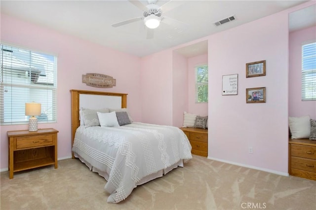15 Beacon, Ladera Ranch, CA 92694 - bedroom with light colored carpet, baseboards, and ceiling fan