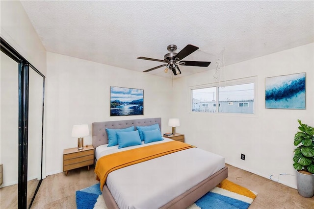 21323 Martin St, Carson, CA 90745 - bedroom featuring baseboards, a ceiling fan, a textured ceiling, and carpet floors