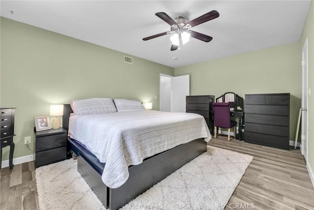 737 Cobb Ave, Placentia, CA 92870 - bedroom featuring baseboards, wood finished floors, and a ceiling fan