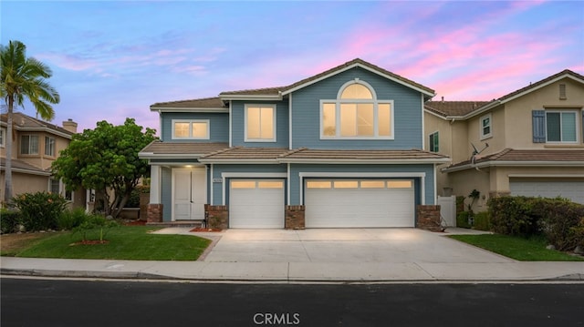 16209 Eagleridge Ct, La Mirada, CA 90638 - traditional-style house with an attached garage, concrete driveway, and a yard